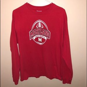 UNIV OF MARYLAND football longsleeve tee ~ size L